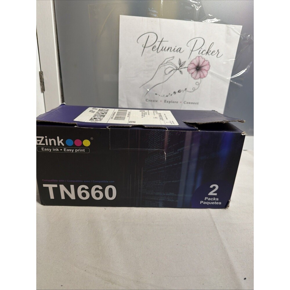 EZink tn660 black toner cartridge 2 Pack New Exp 11/28/26 Open Box Sealed